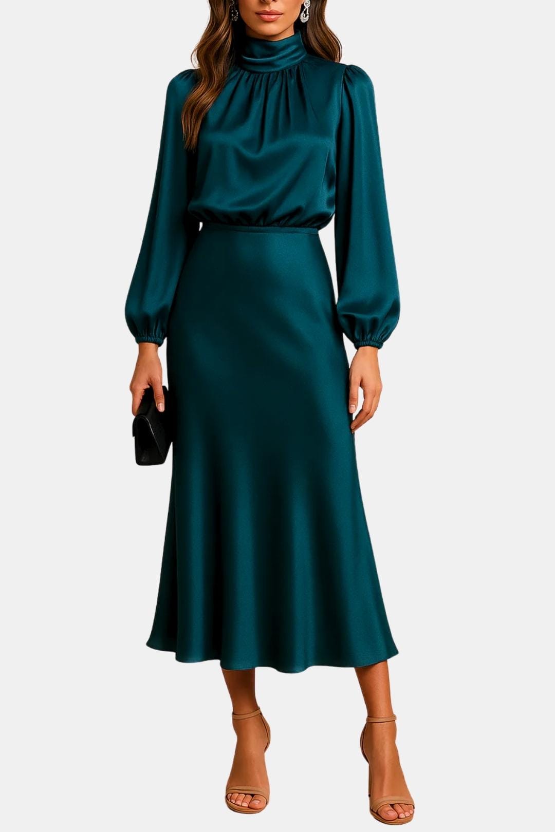 Image of Jean | Women's Long Sleeve A-Line Midi Dress