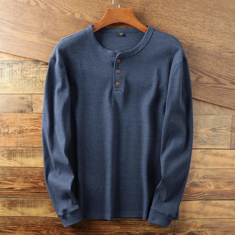 Image of Jeff | Men's Long Sleeve Henley T-Shirt