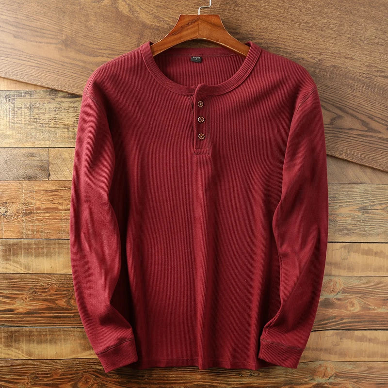 Image of Jeff | Men's Long Sleeve Henley T-Shirt