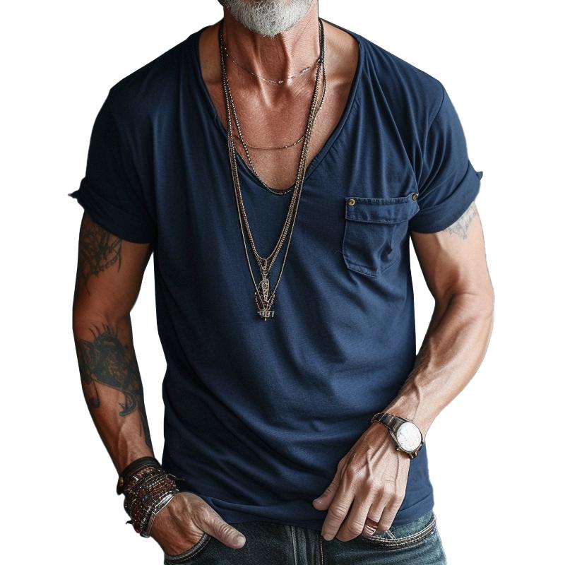 Image of Jeffrey | Men's V-Neck Pocket T-Shirt
