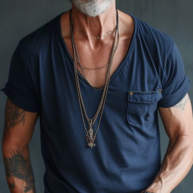 Image of Jeffrey | Men's V-Neck Pocket T-Shirt