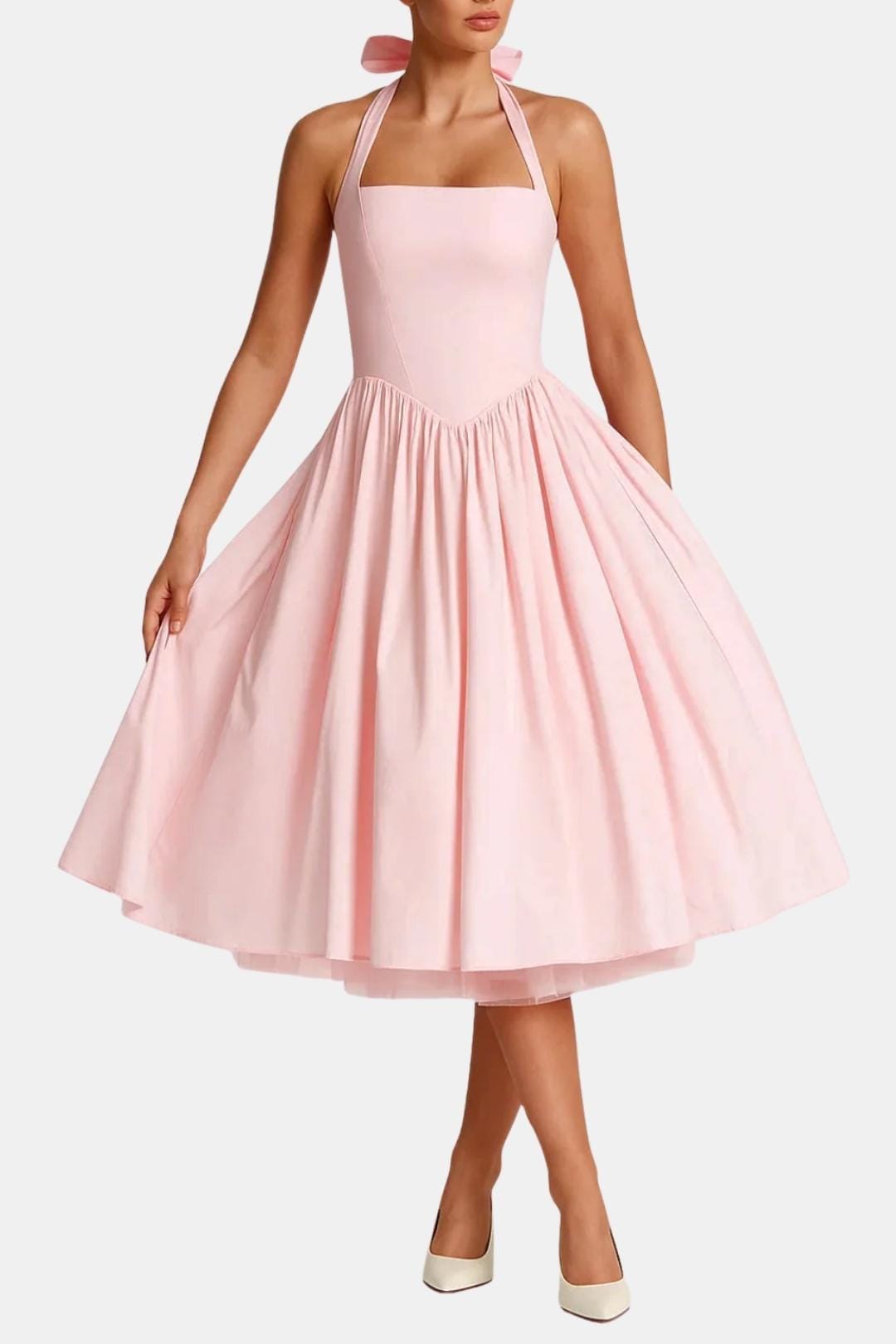 Image of Jennifer | Women's Halter Neck A-Line Midi Dress