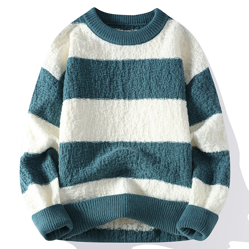 Image of Jeremy | Men's Striped Crew Neck Sweater