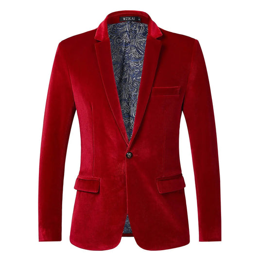Joel | Men's Single-Breasted Velvet Blazer - Image 1