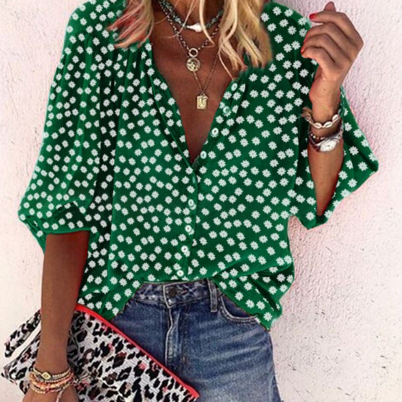 Image of Joy | Women's Button-Down Floral Blouse