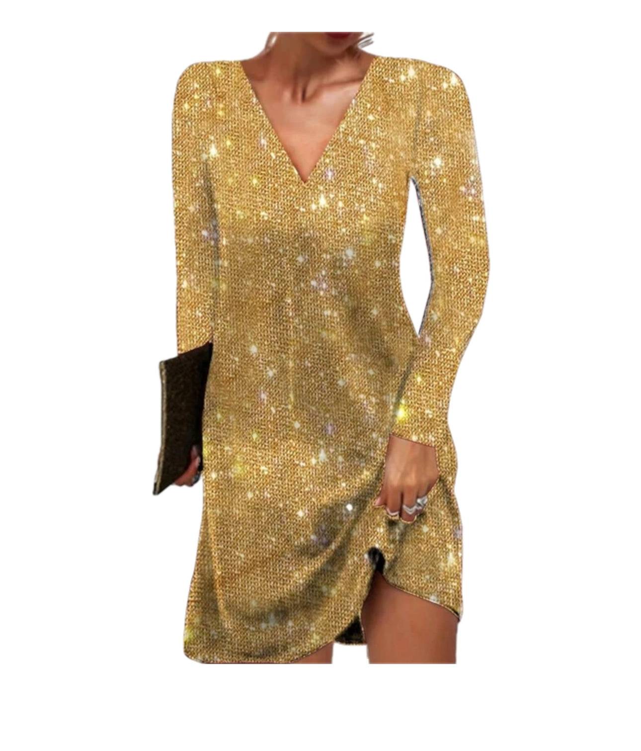 Image of Joyce | Women's V-Neck Sequin Mini Dress