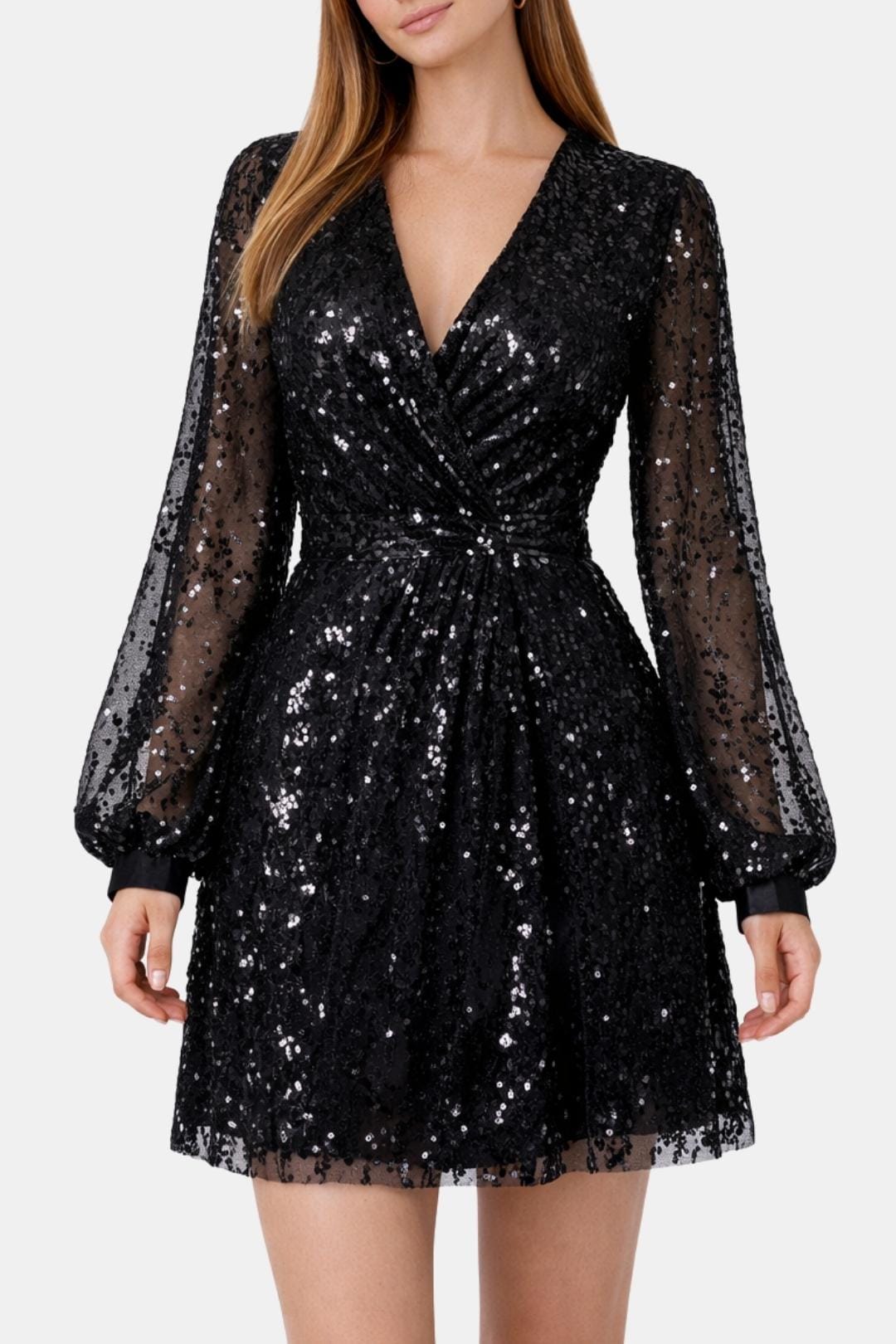 Image of Judie | Women's Sequin Long Sleeve Mini Dress