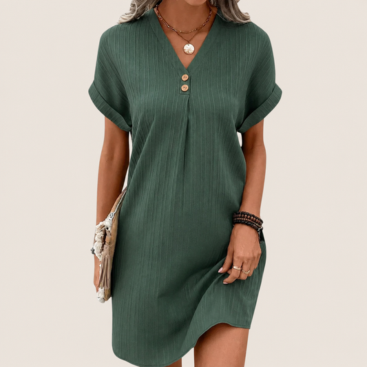 Judie | Women's V-Neck Mini Dress - Image 1