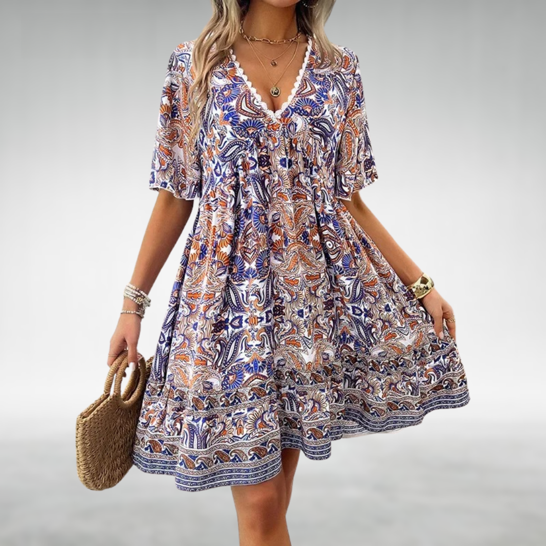 Image of Julia | Women's V-Neck Mini Dress
