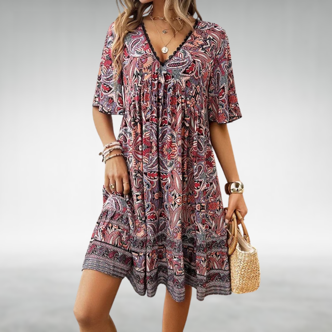 Image of Julia | Women's V-Neck Mini Dress
