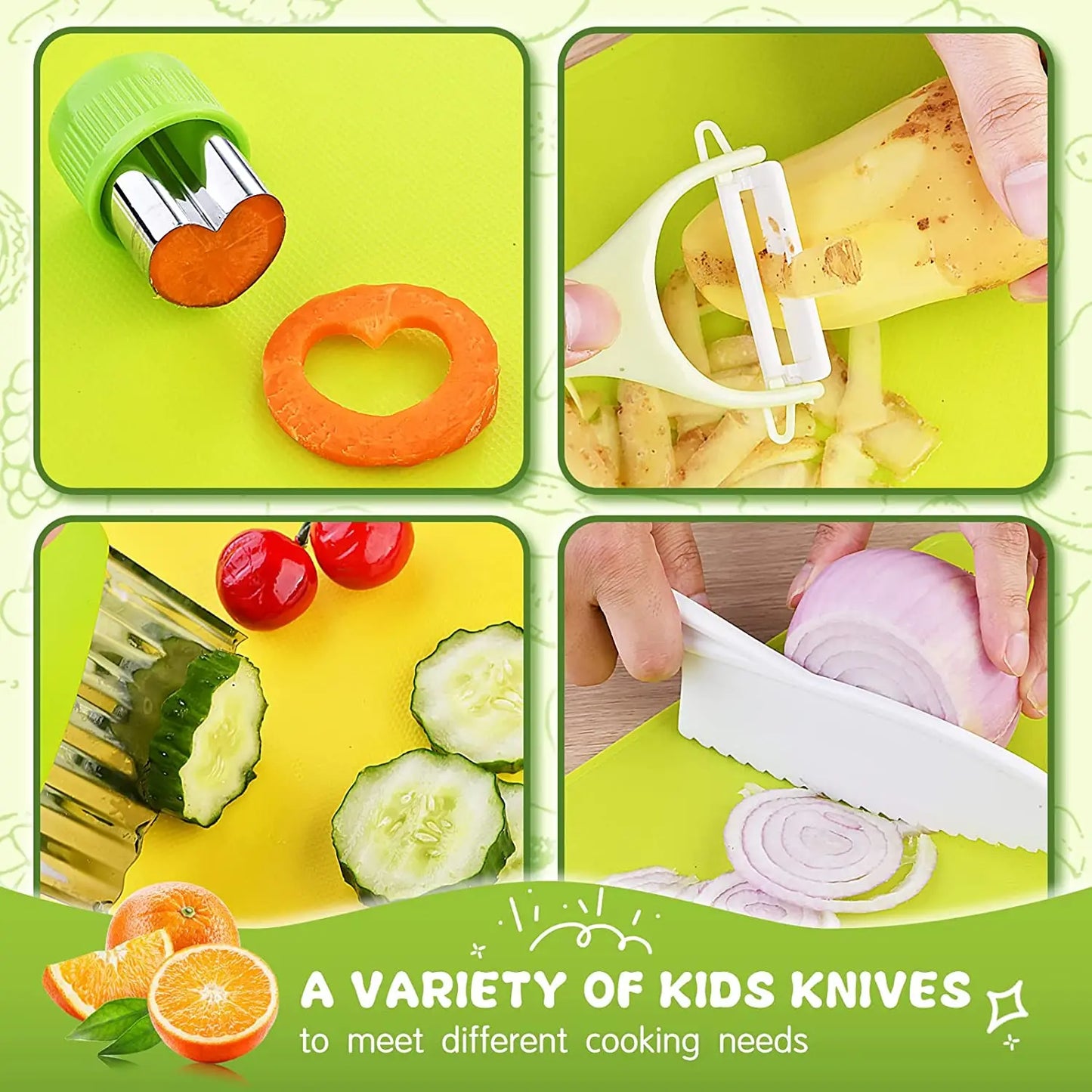 Junior Chef Set - Safe Cutting - Kitchen Set for Kids