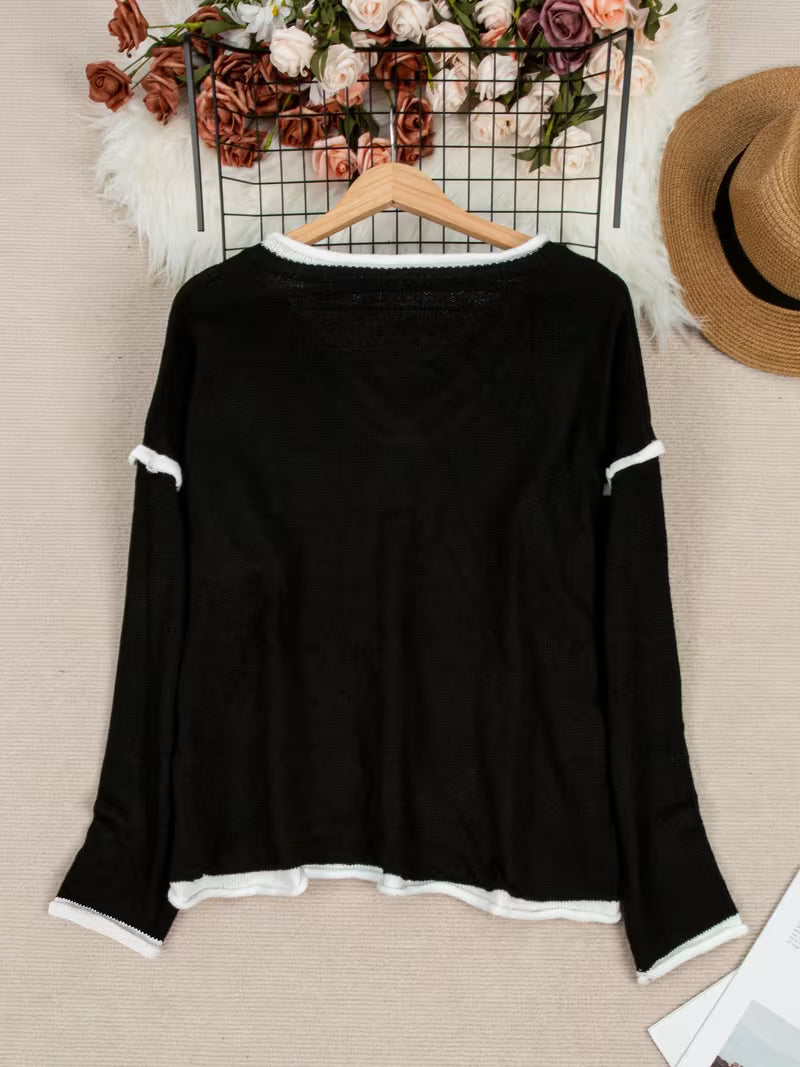 Image of Kara | Women's Oversized V-Neck Sweater