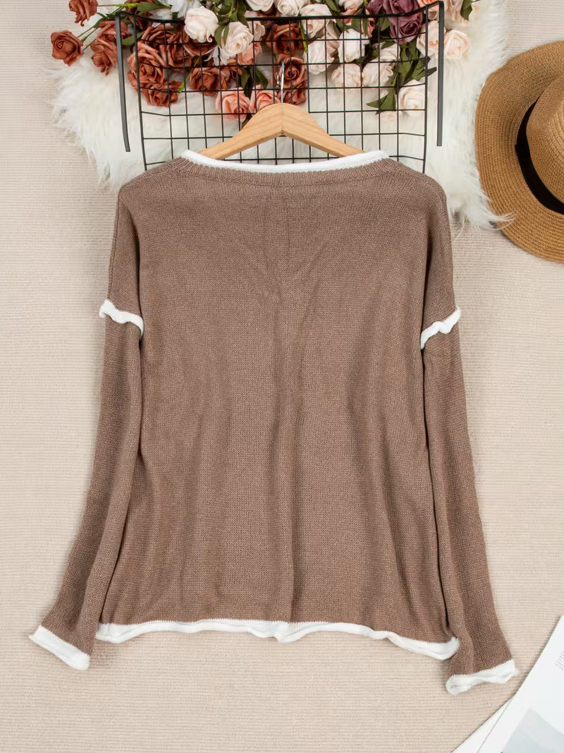 Image of Kara | Women's Oversized V-Neck Sweater