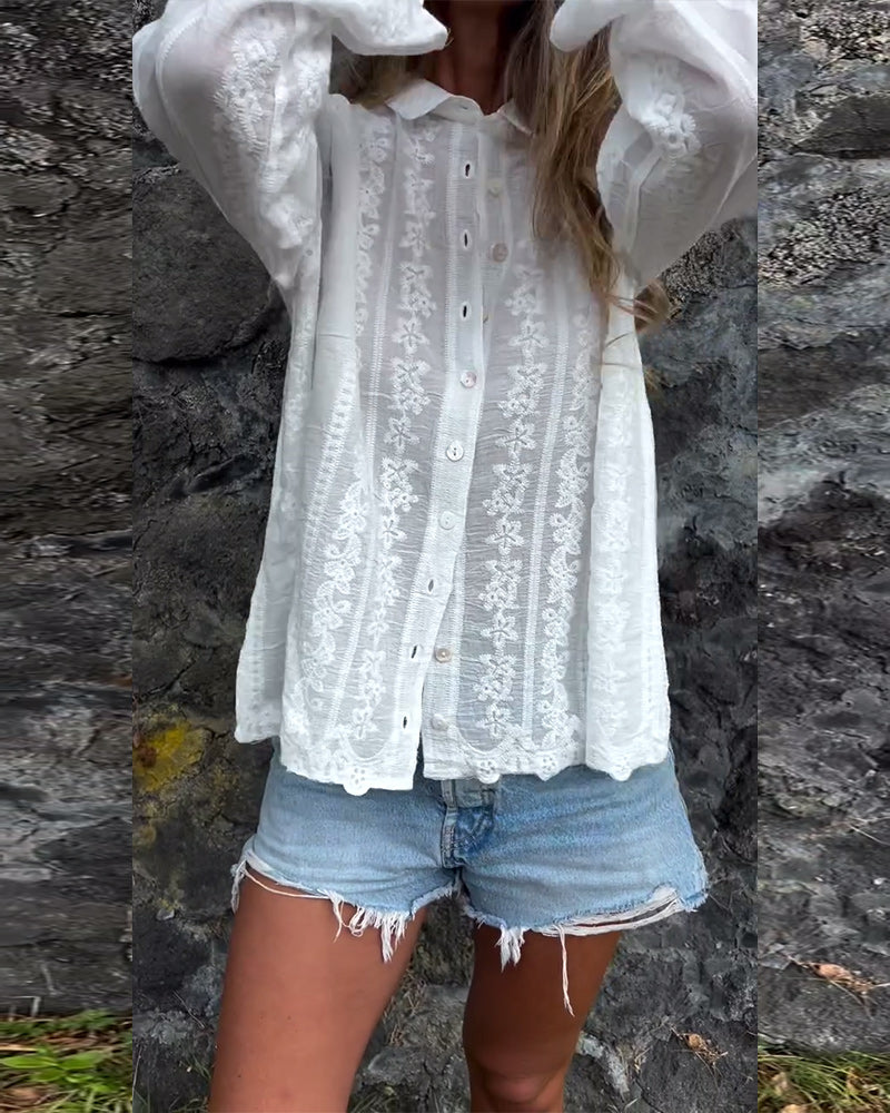 Image of Karen | Women's Button-Down Relaxed Fit Blouse