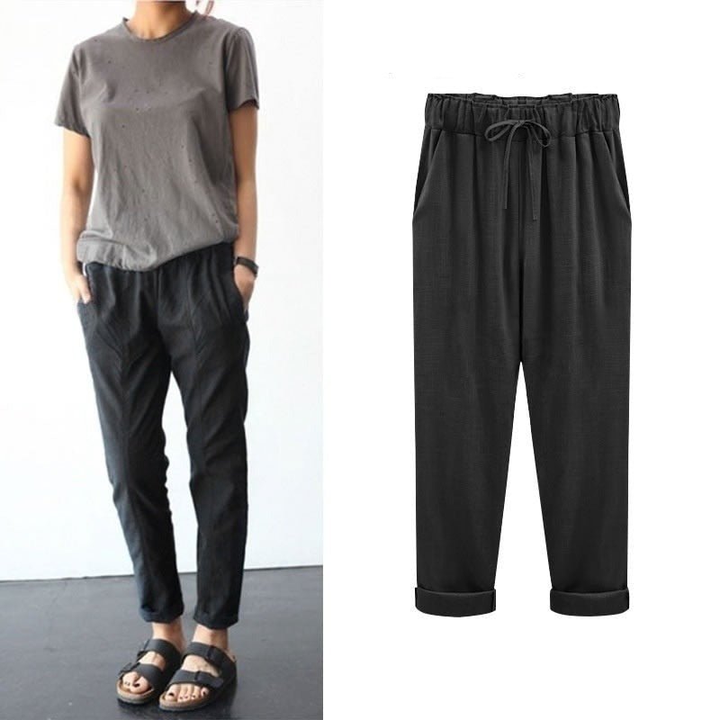 Image of Karen | Women's Drawstring Cuffed Trousers