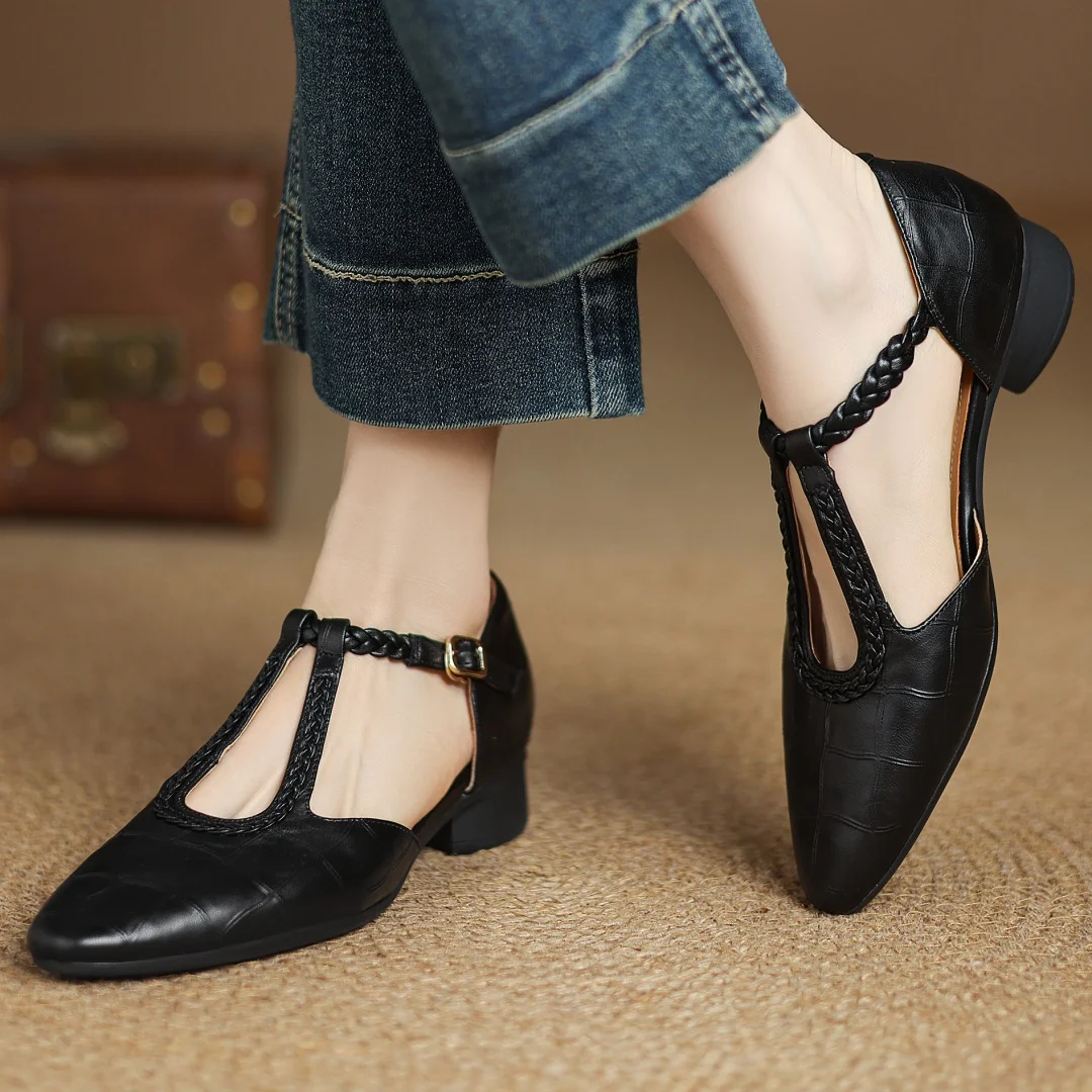 Image of Karen | Women's T-Strap Low Heel Dress Shoes