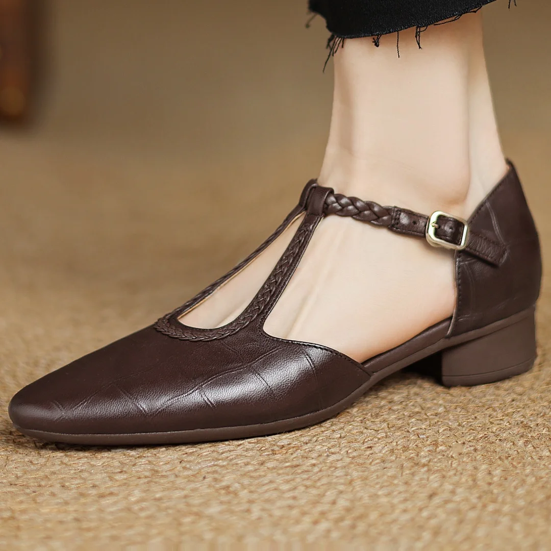 Image of Karen | Women's T-Strap Low Heel Dress Shoes