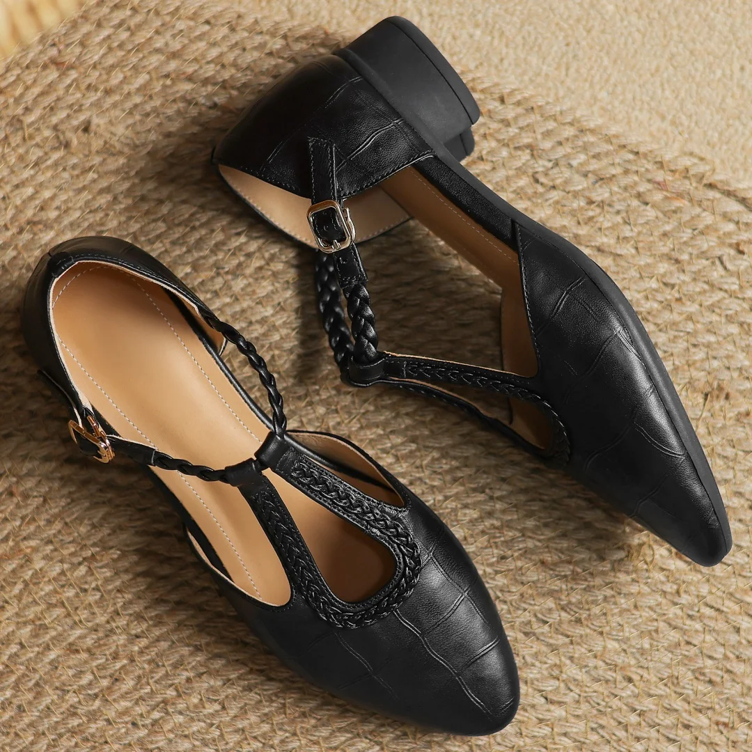 Image of Karen | Women's T-Strap Low Heel Dress Shoes
