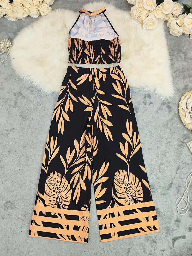 Image of Karina | Women's Halter Top Two-Piece Set