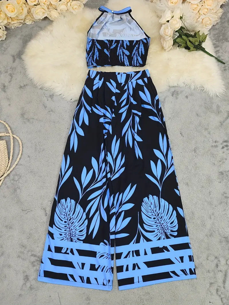 Image of Karina | Women's Halter Top Two-Piece Set