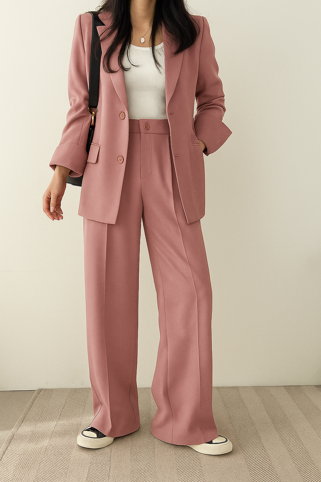 Image of Kate | Women's Wide Leg Two-Piece Suit Set