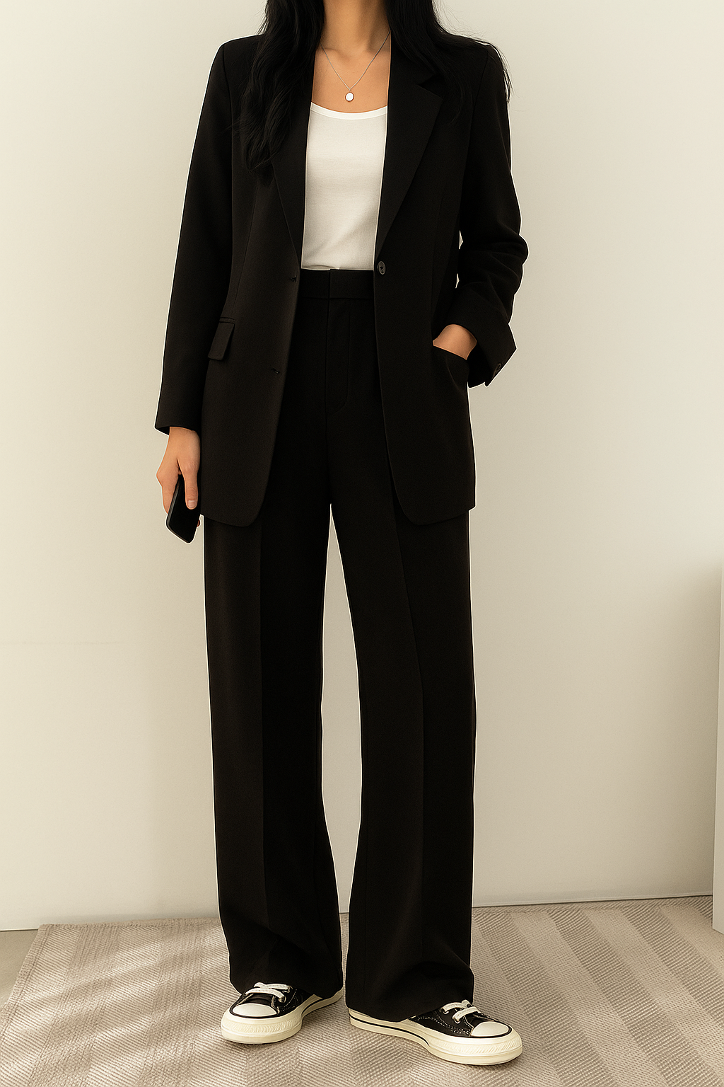 Image of Kate | Women's Wide Leg Two-Piece Suit Set