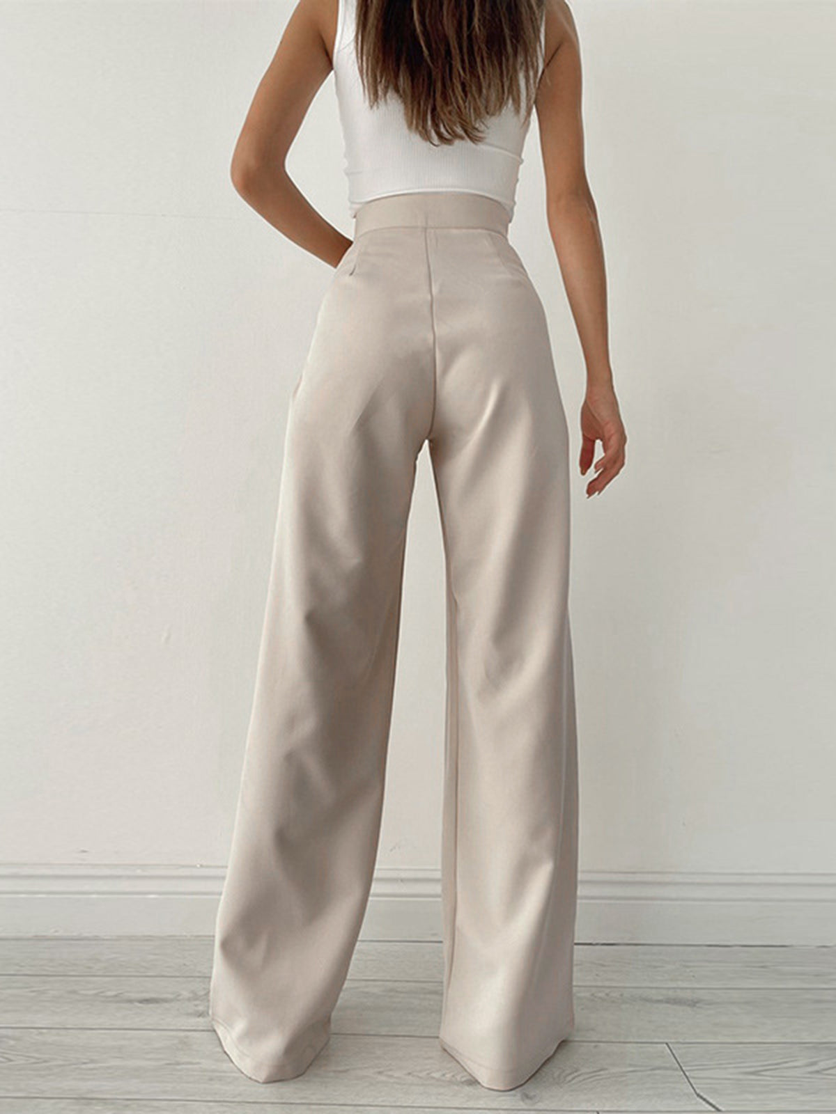 Image of Katherine | Women's High-Waisted Wide Leg Dress Pants