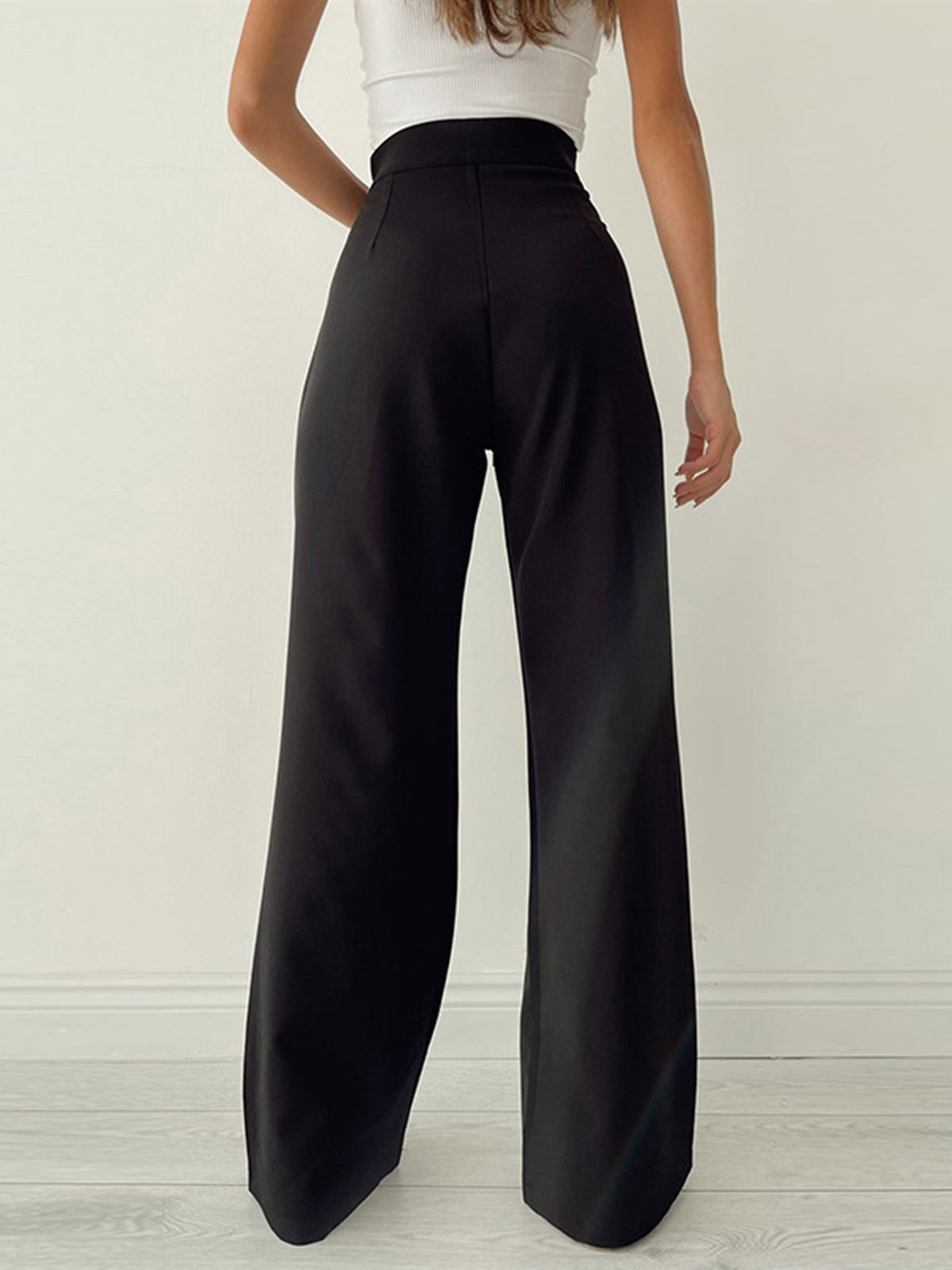 Image of Katherine | Women's High-Waisted Wide Leg Dress Pants