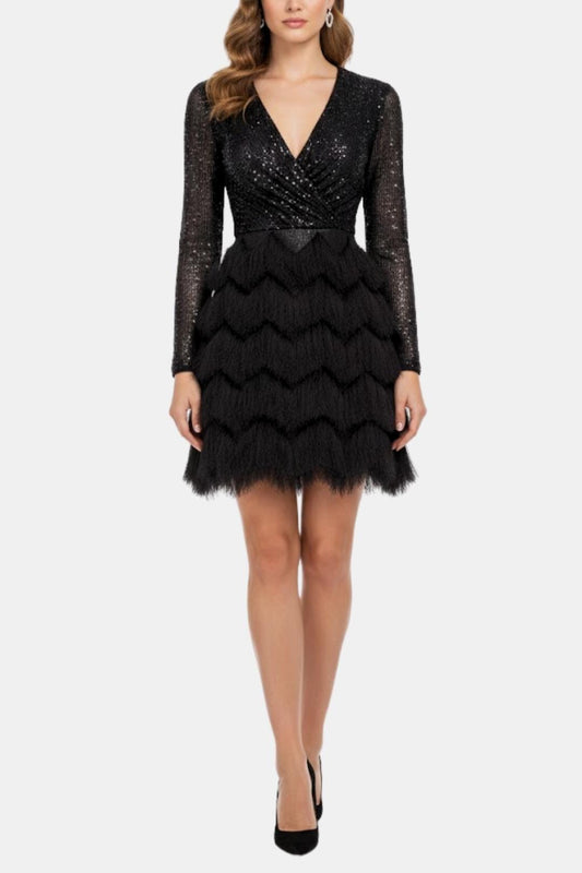 Image of Kathleen | Women's V-Neck Sequin Mini Dress