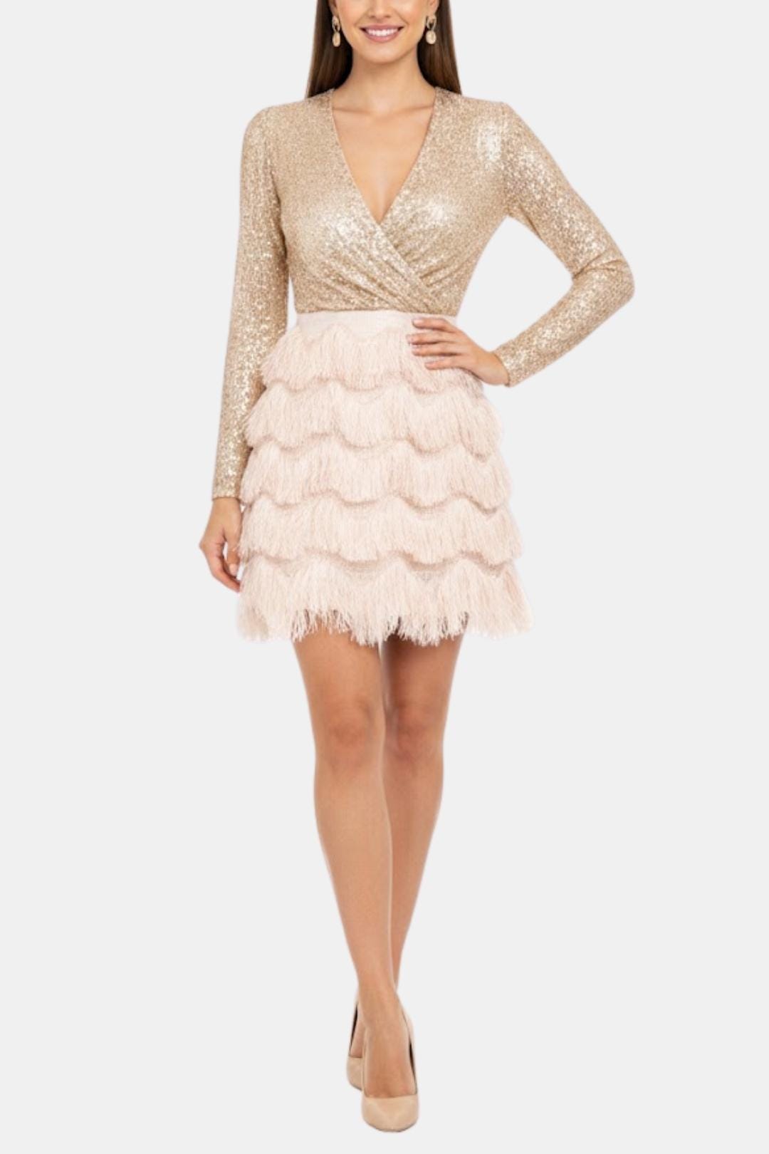 Image of Kathleen | Women's V-Neck Sequin Mini Dress