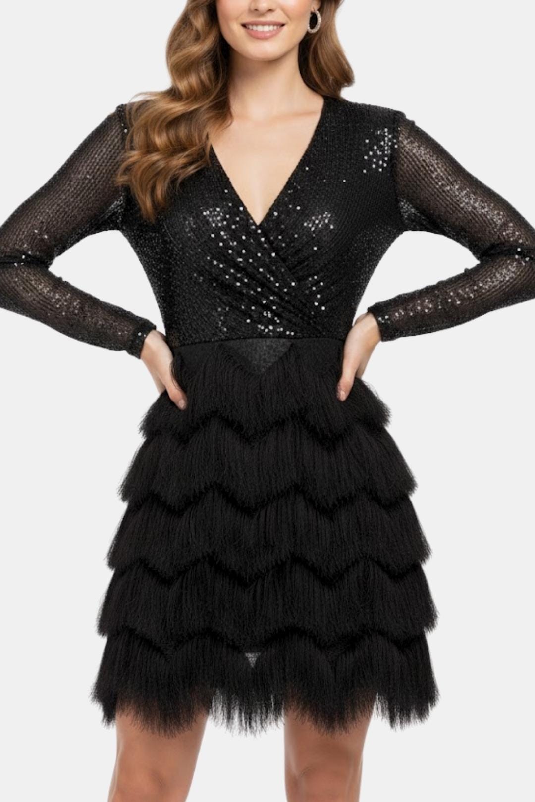 Image of Kathleen | Women's V-Neck Sequin Mini Dress