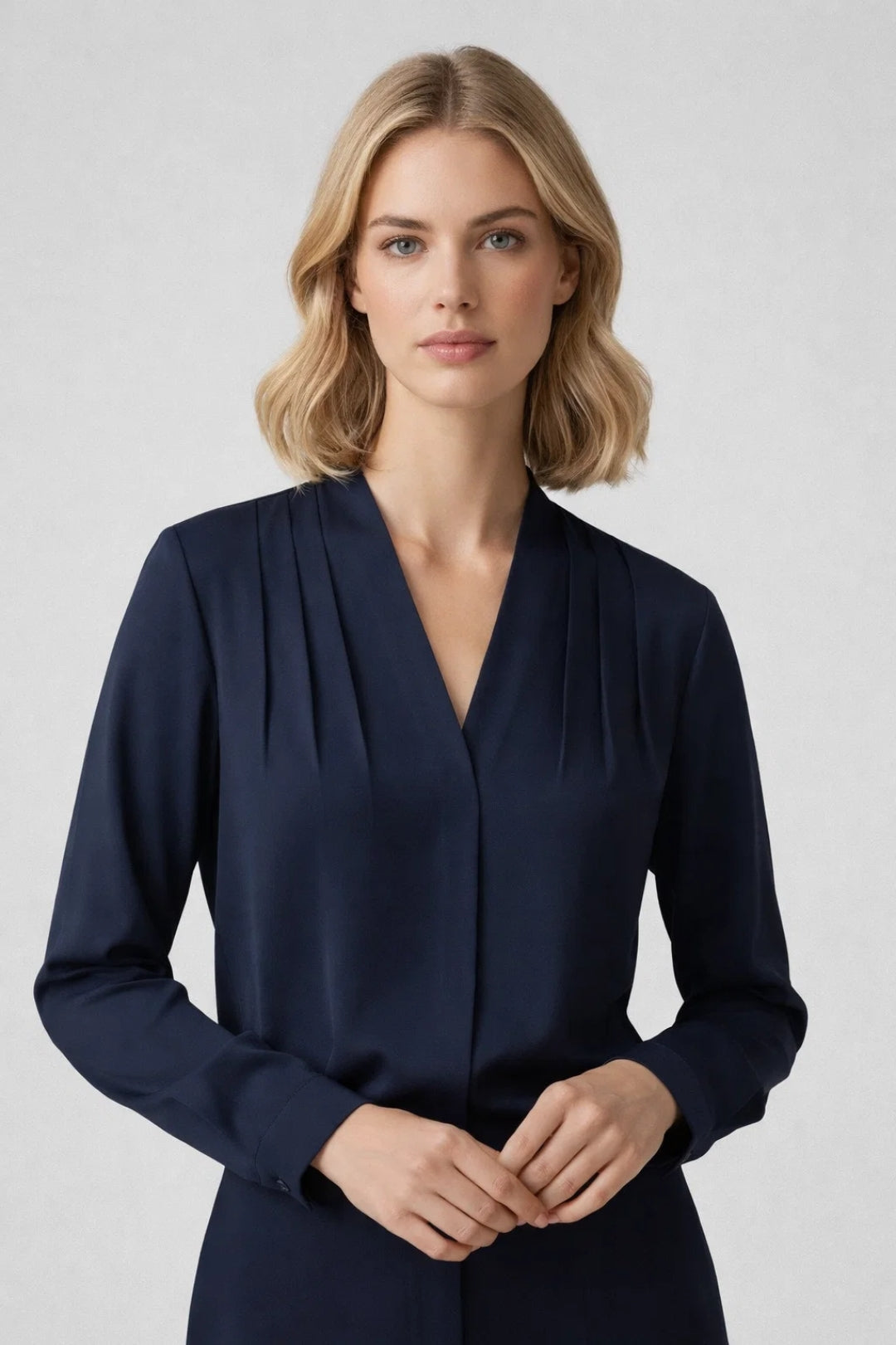 Image of Kayla | Women's Long Sleeve Pleated Blouse
