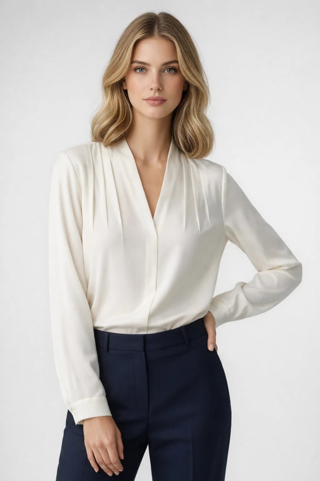 Image of Kayla | Women's Long Sleeve Pleated Blouse