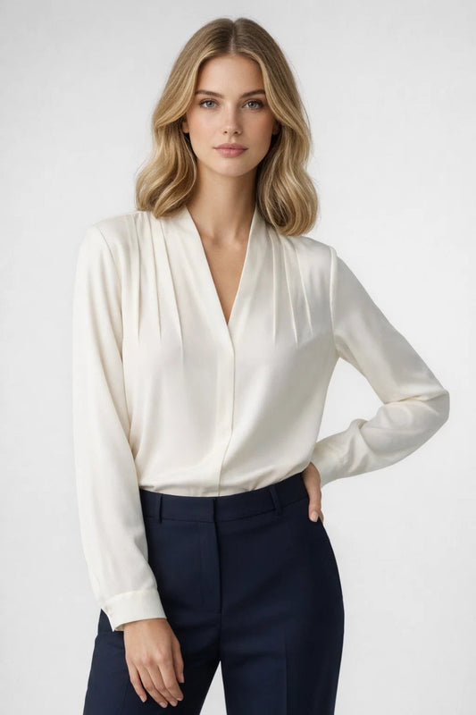 Image of Kayla | Women's Long Sleeve Pleated Blouse