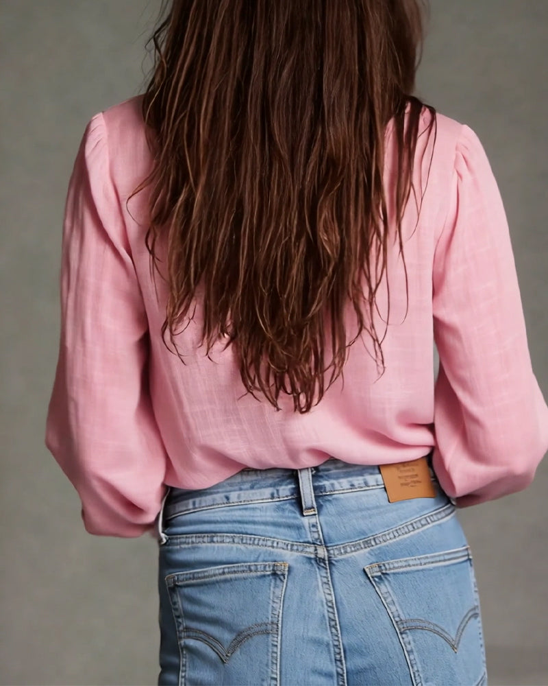 Image of Kelly | Women's Ruffle Front Long Sleeve Blouse