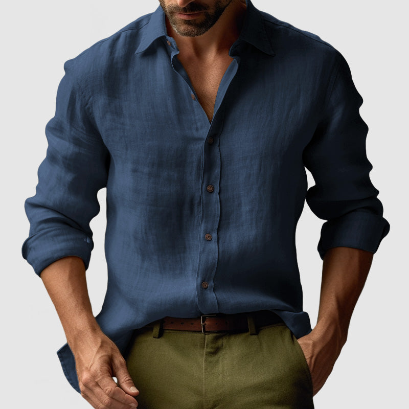 Image of Kelvin | Men's Long Sleeve Button-Down Casual Shirt