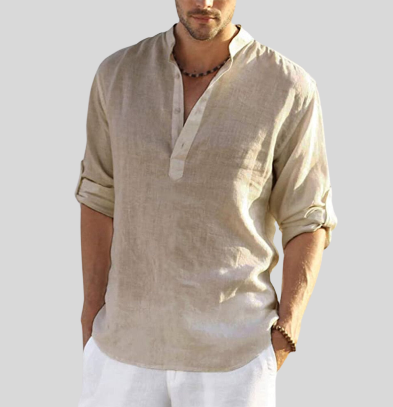 Image of Kelvin | Men's Long Sleeve Henley Shirt