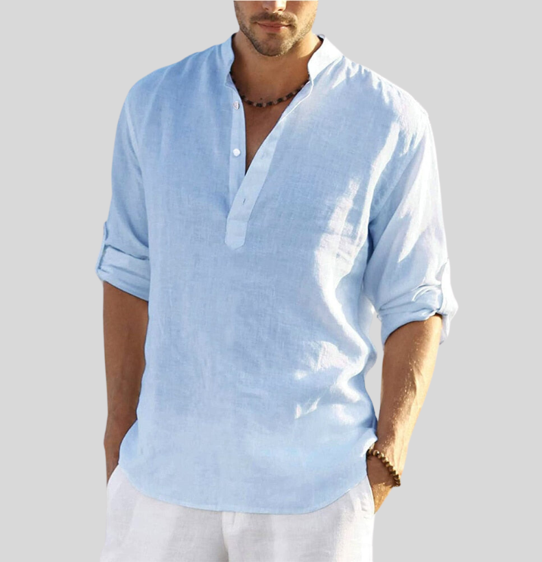 Image of Kelvin | Men's Long Sleeve Henley Shirt