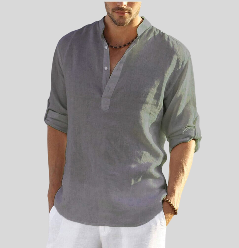 Image of Kelvin | Men's Long Sleeve Henley Shirt