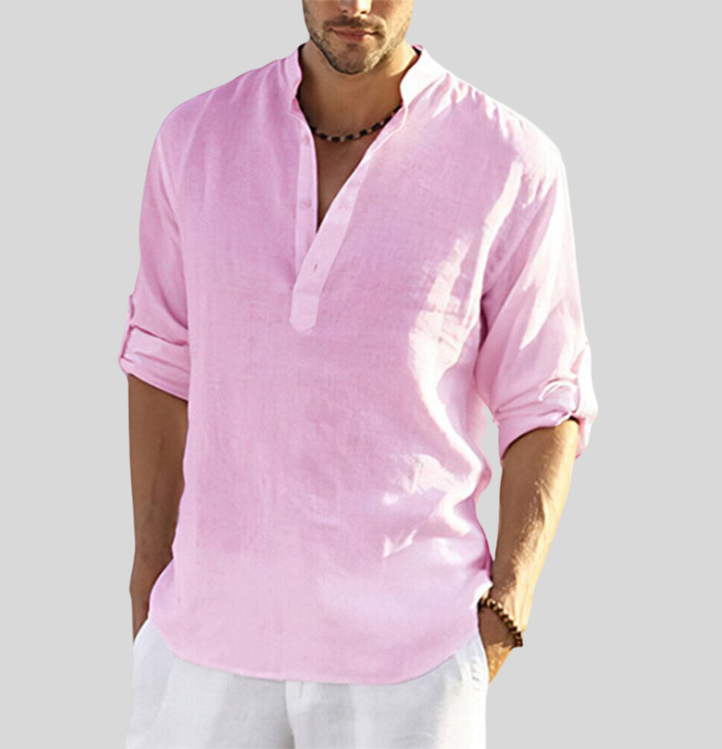 Image of Kelvin | Men's Long Sleeve Henley Shirt