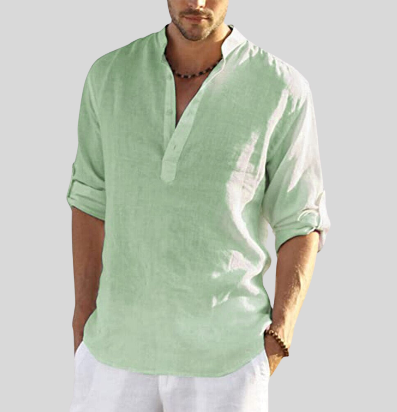 Image of Kelvin | Men's Long Sleeve Henley Shirt