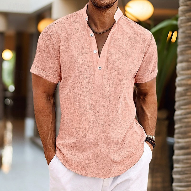Image of Ken | Men's Short Sleeve Henley Shirt
