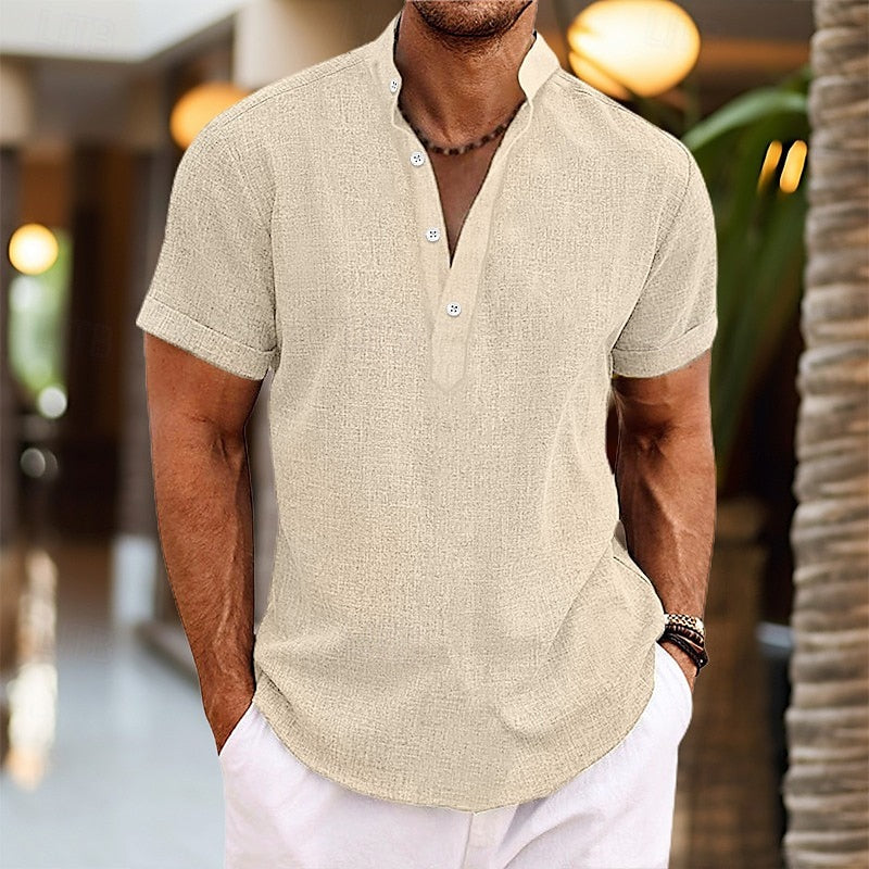 Image of Ken | Men's Short Sleeve Henley Shirt