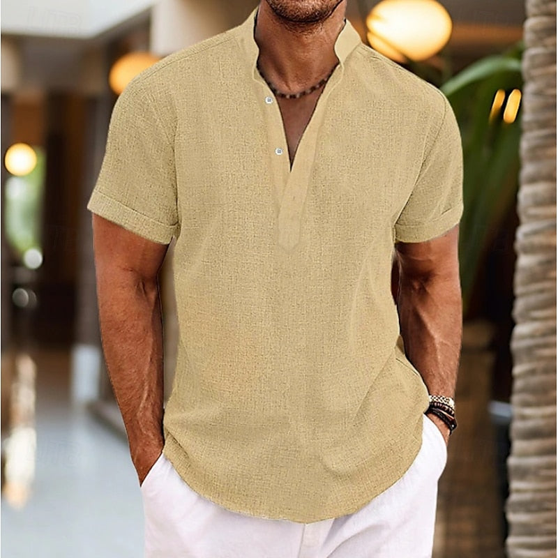 Image of Ken | Men's Short Sleeve Henley Shirt