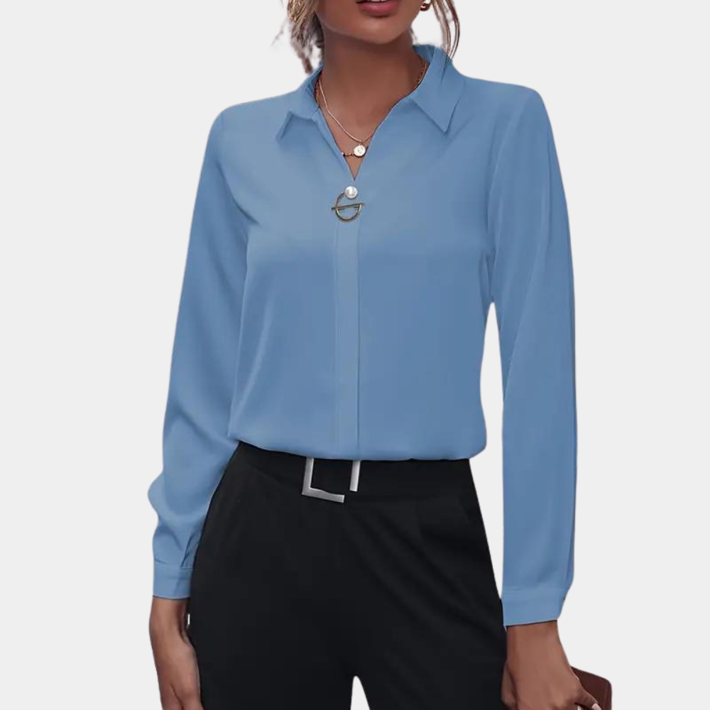 Image of Kiara | Women's Long Sleeve Button-Down Blouse