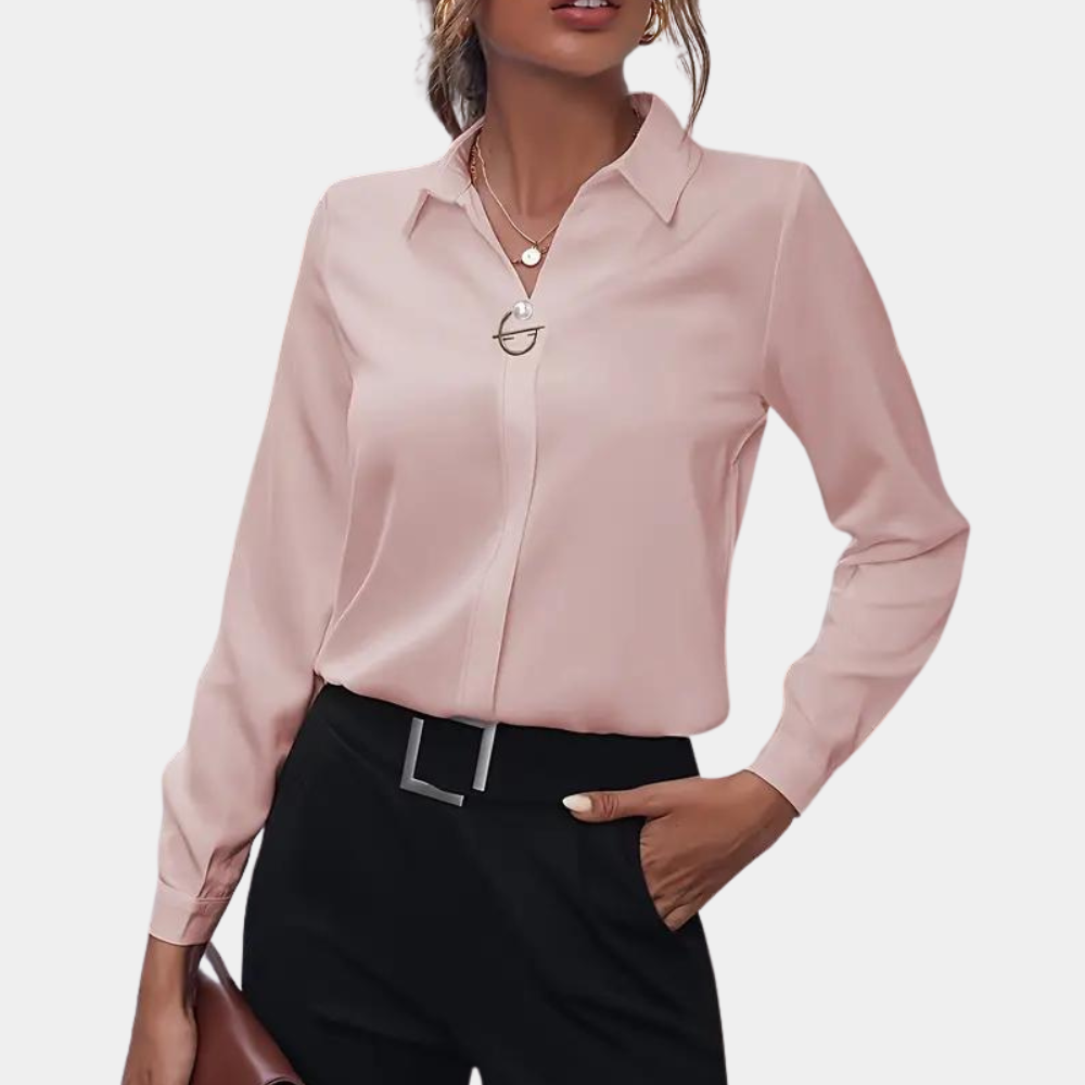Image of Kiara | Women's Long Sleeve Button-Down Blouse