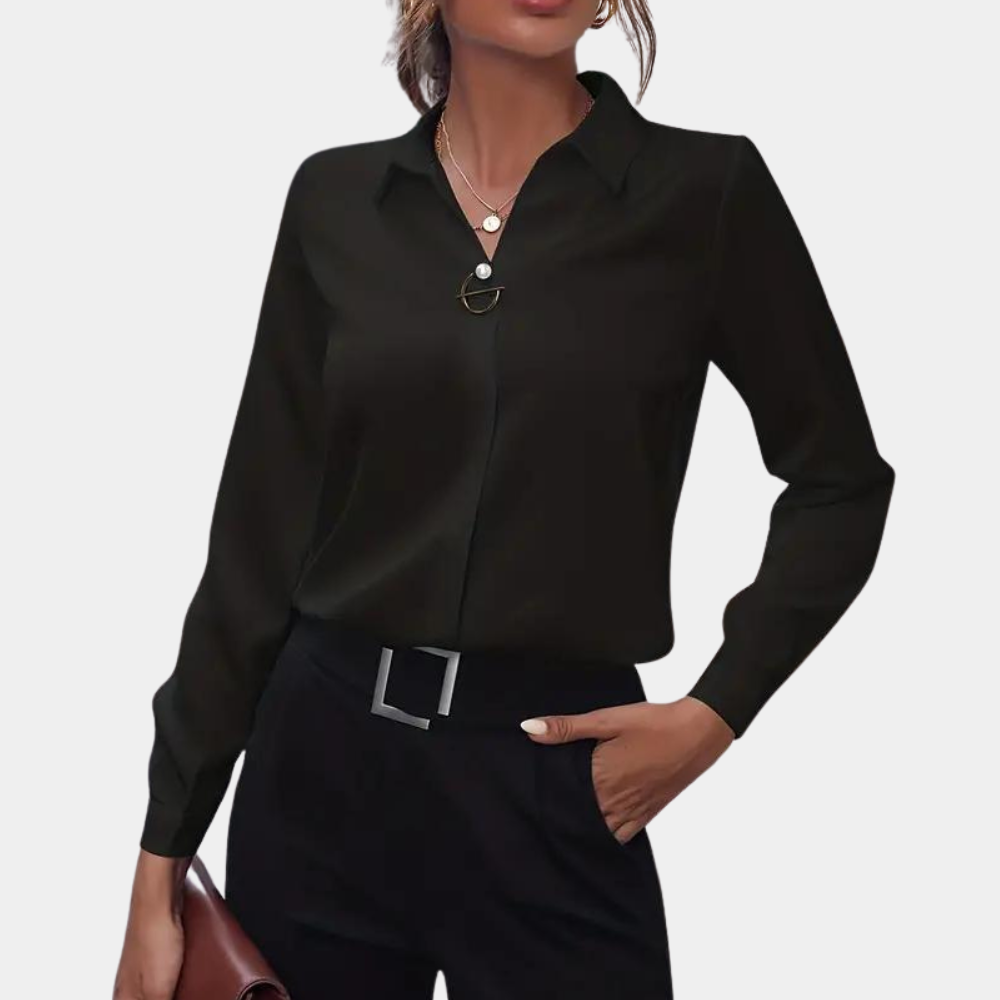 Image of Kiara | Women's Long Sleeve Button-Down Blouse