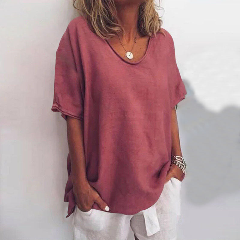 Image of Kiara | Women's Oversized V-Neck Blouse