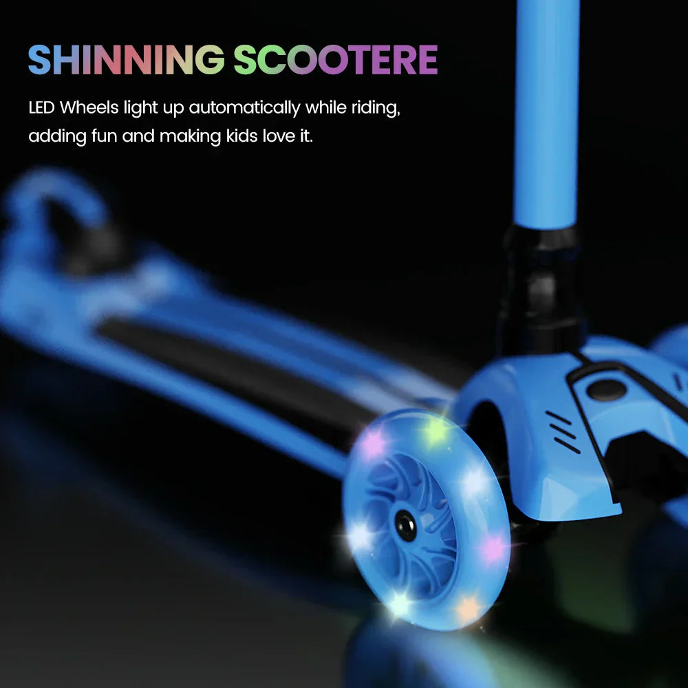 Kids 3-Wheel Scooter with LED Light-Up Wheels