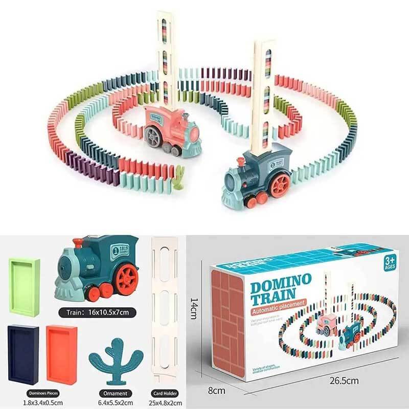 Kids' Automatic Domino Laying Train Toy Set